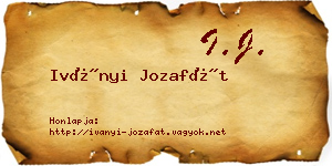 Iványi Jozafát névjegykártya